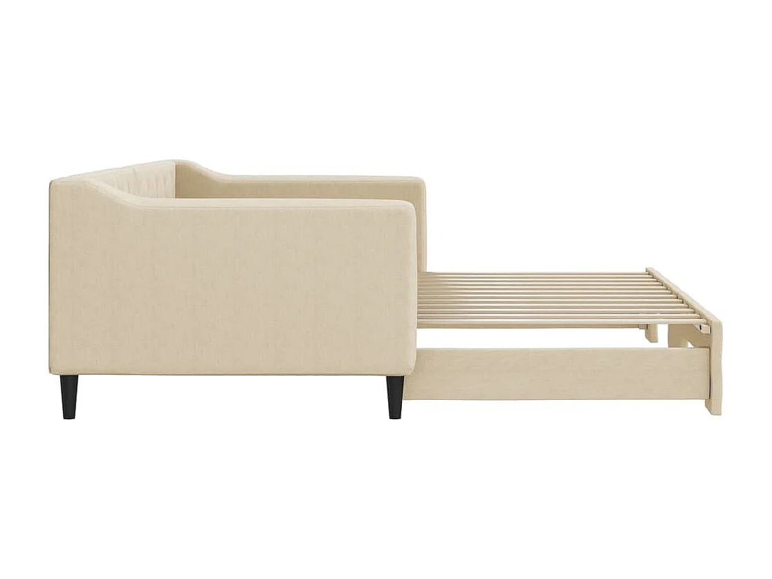 Tagesbett mit Ausziehbett ohne cremefarbene Matratze 90x200 cm