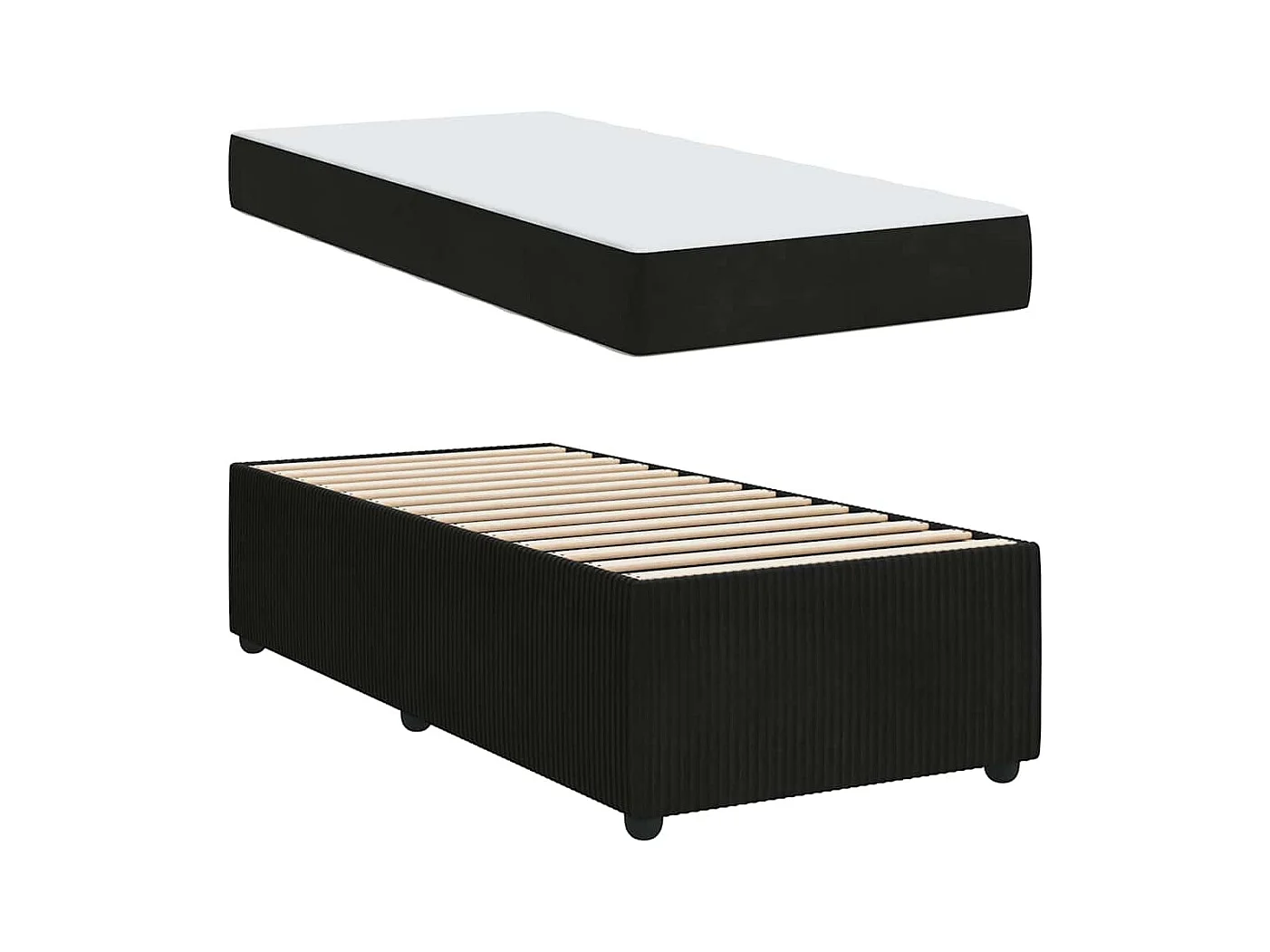 Bedframe met matras Zwart 90 x 190 cm Fluweel