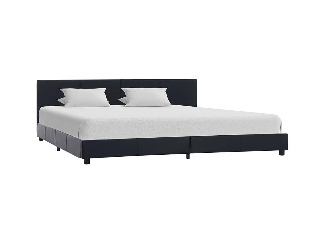 Struttura letto in similpelle nera 180x200 cm