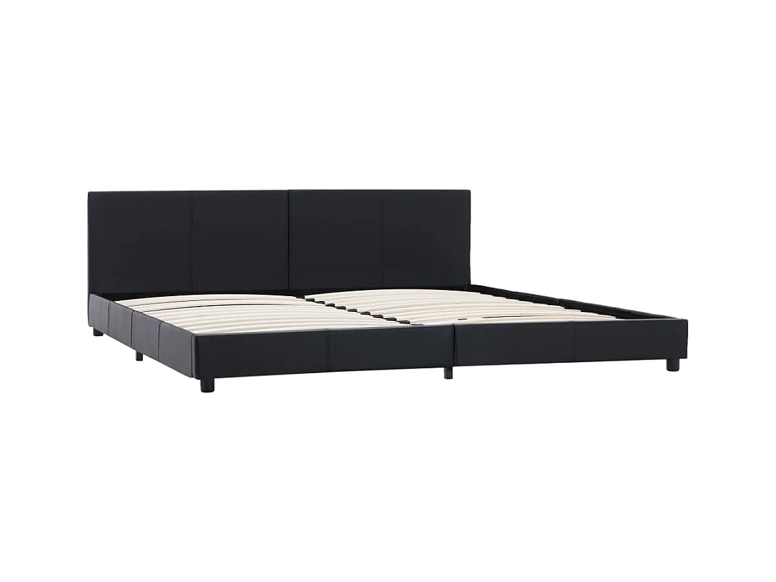Struttura letto in similpelle nera 180x200 cm