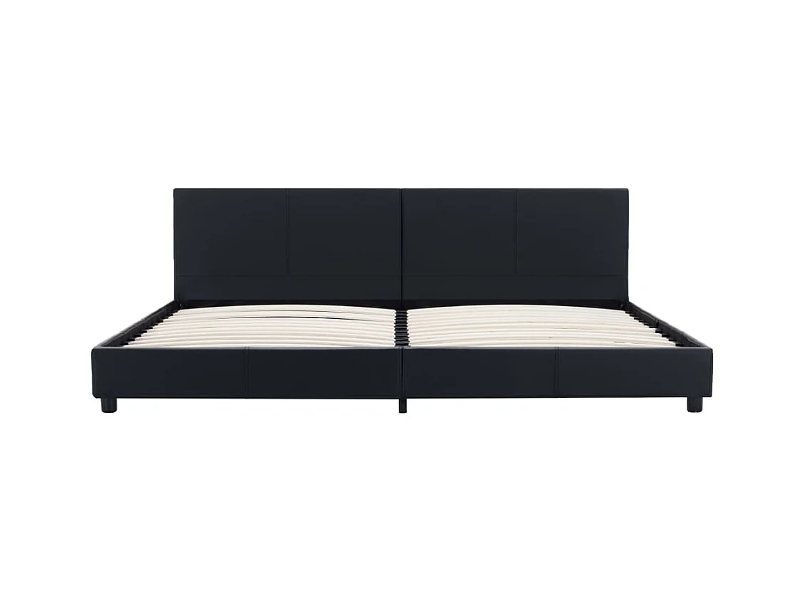 Struttura letto in similpelle nera 180x200 cm