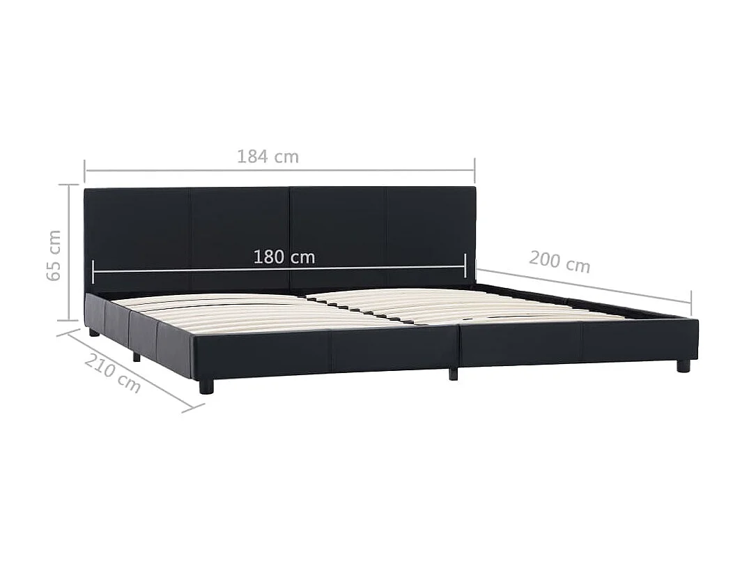 Zwart kunstleren bedframe 180x200 cm