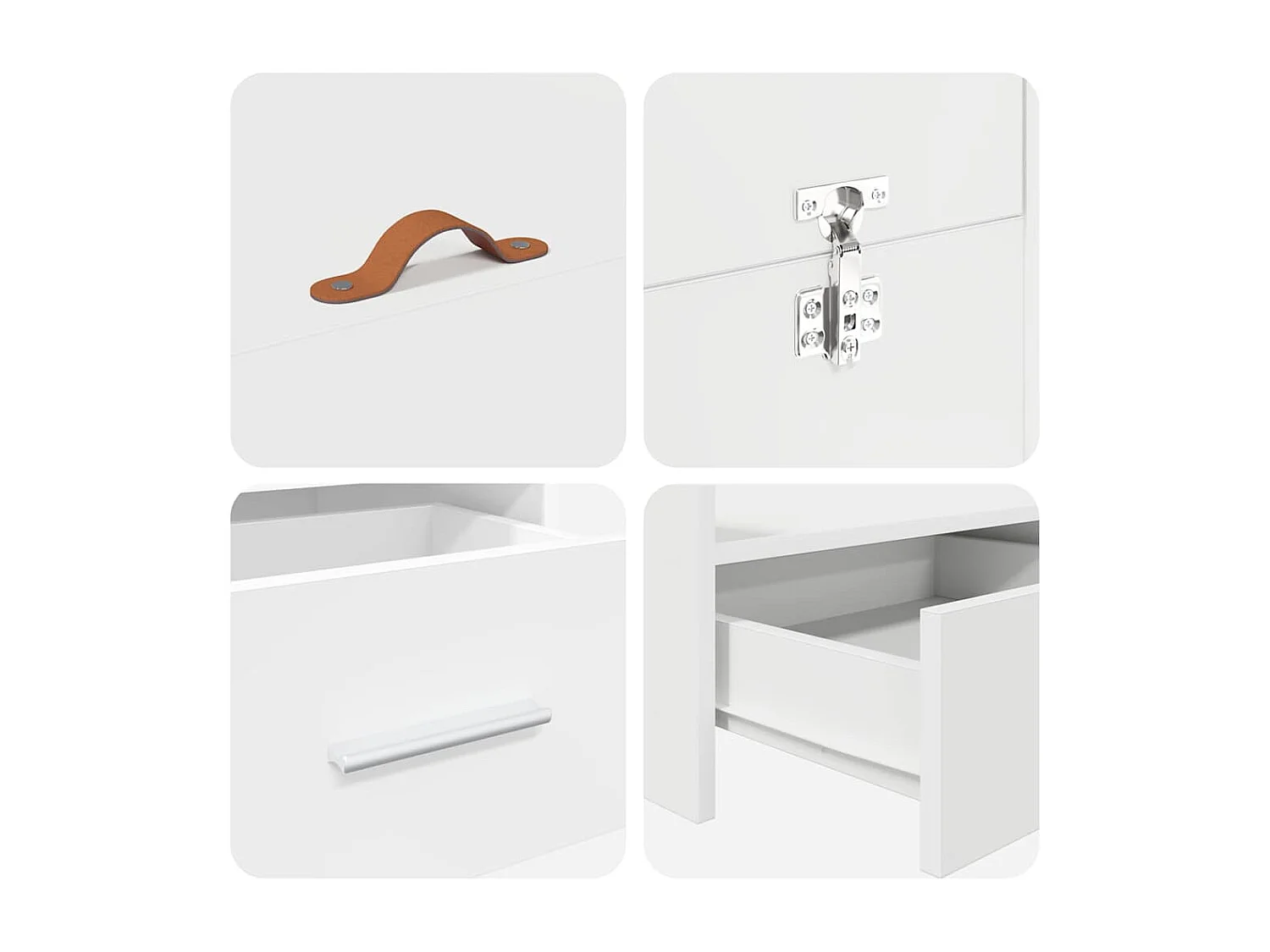 Struttura letto con contenitore e testiera Bianco 135 x 190 cm