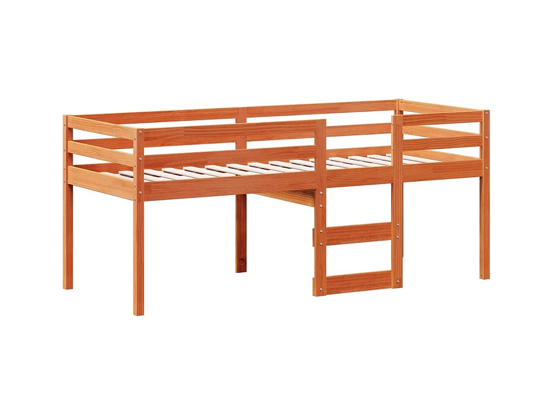 Hoogslaper zonder matras bruin gewaxt 75x190 cm massief grenenhout