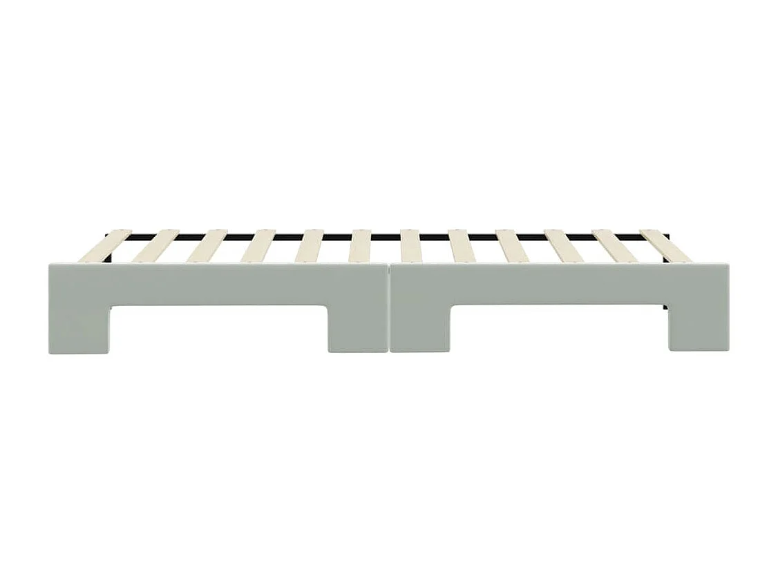Lit de jour avec gigogne sans matelas gris clair 80x200 cm