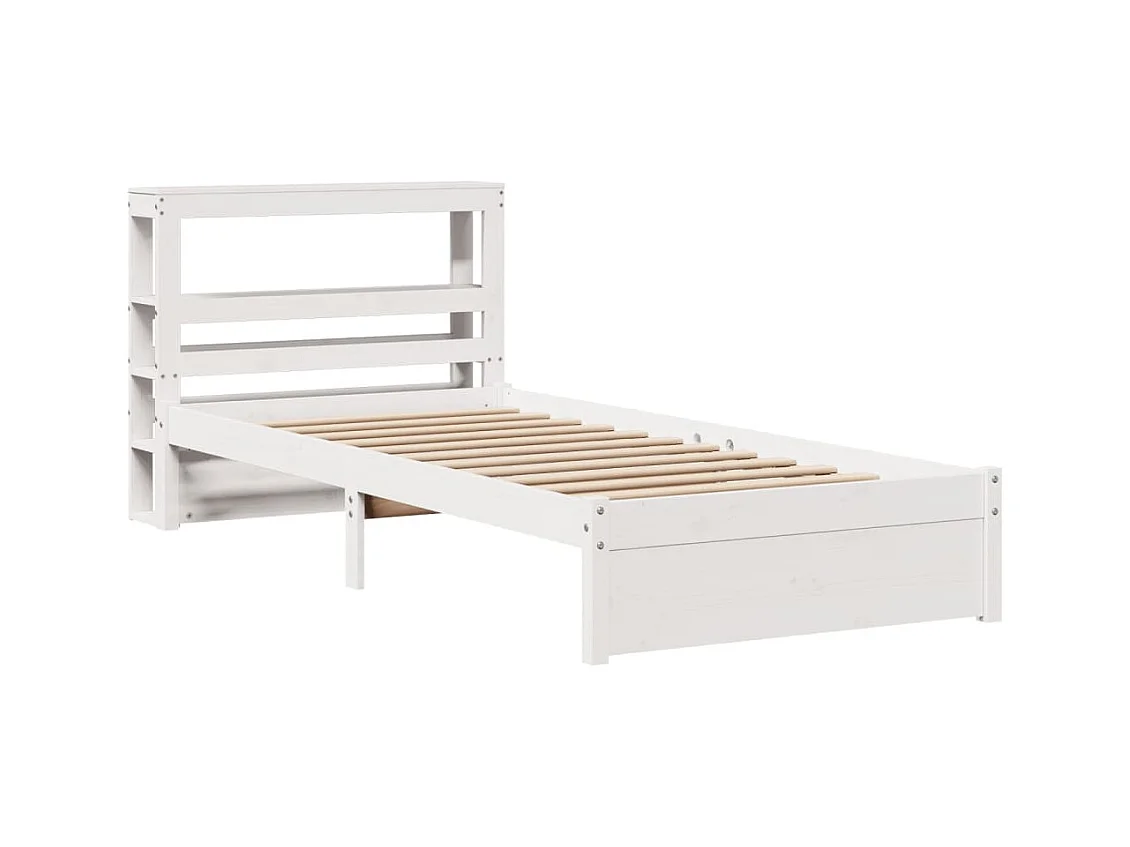 Bedframe met hoofdbord zonder matras wit 90x200 cm