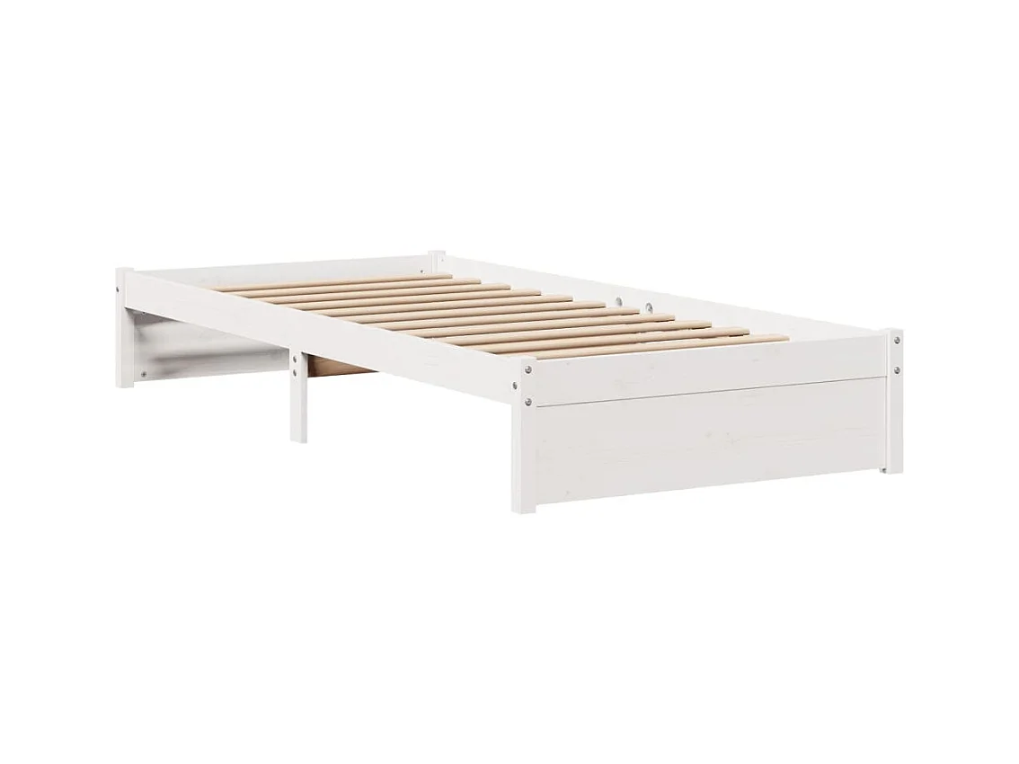 Bedframe met hoofdbord zonder matras wit 90x200 cm