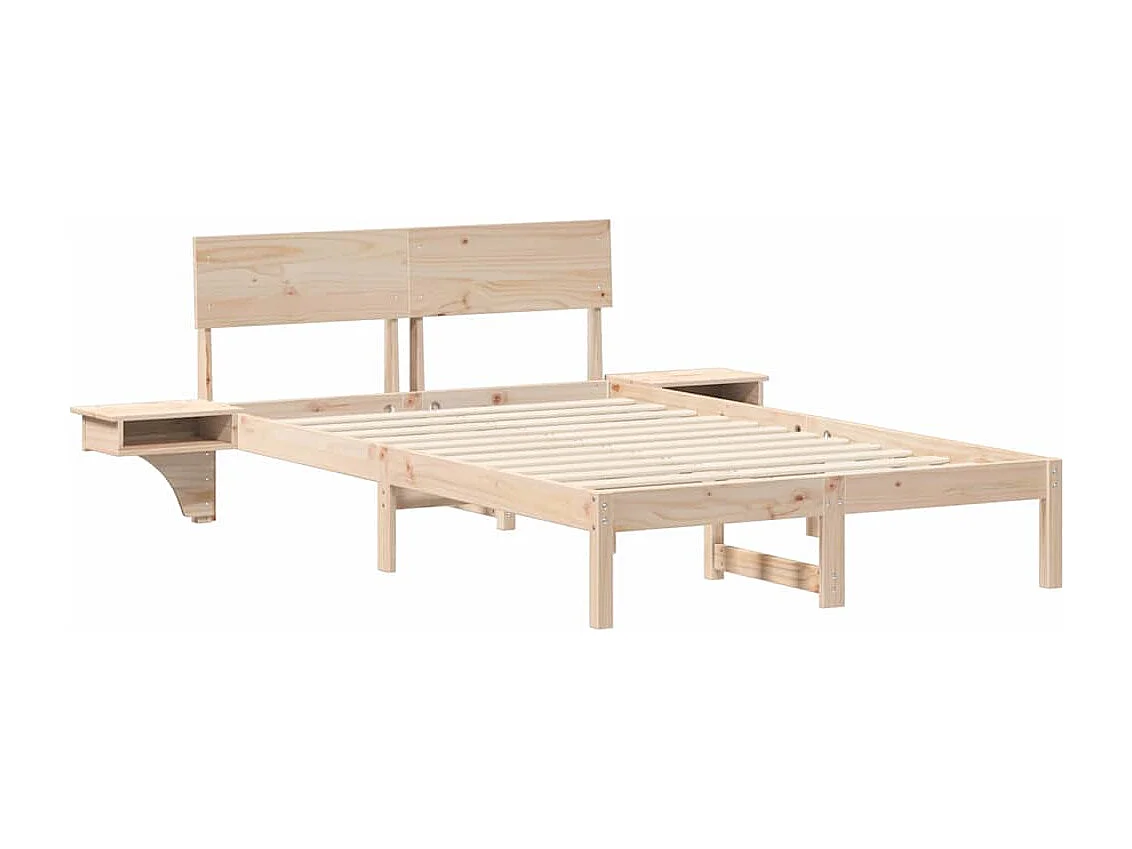 Bedframe met nachtkastjes Bruin Massief grenenhout