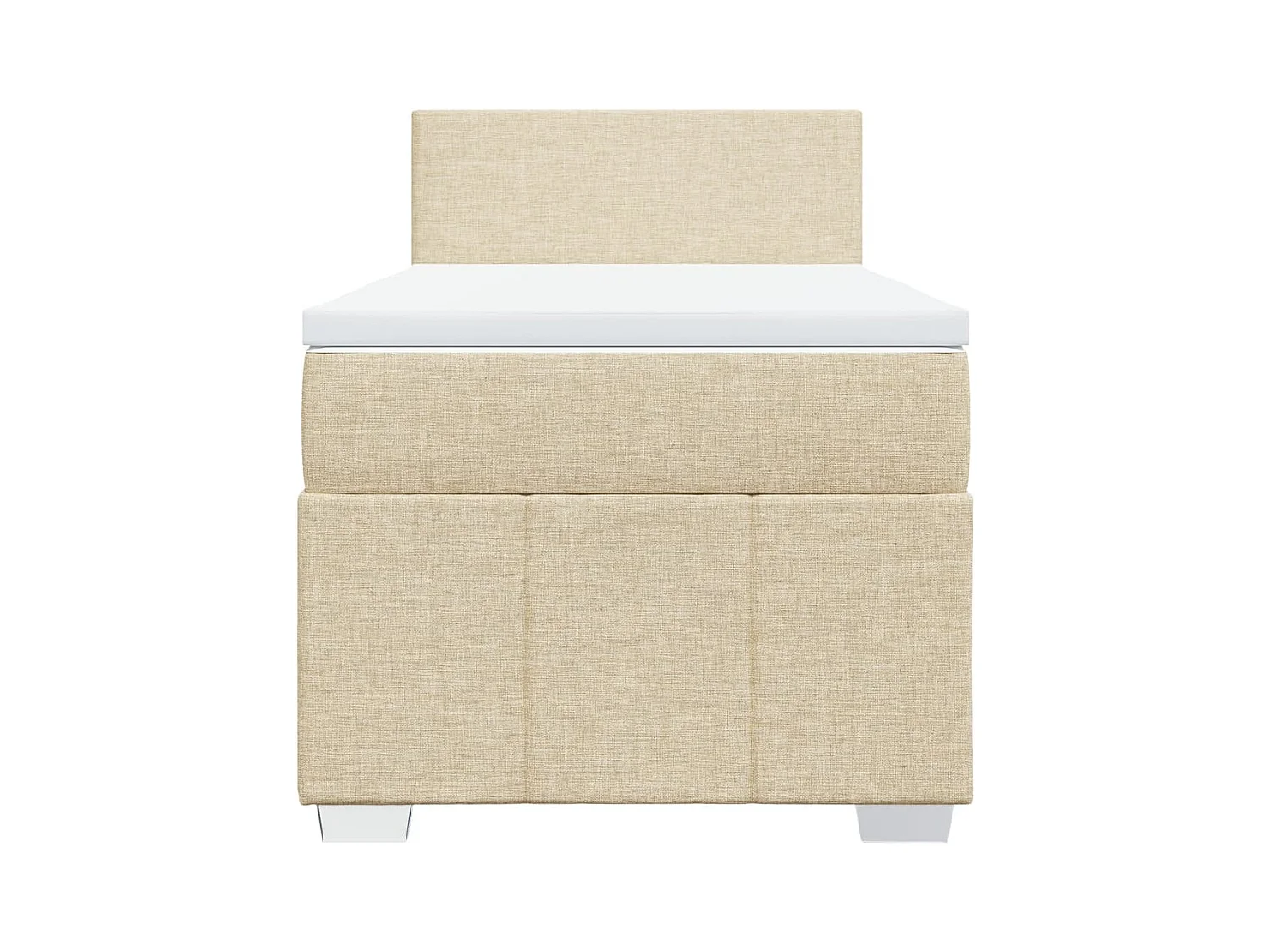 Sommier à lattes de lit avec matelas Crème 90x200 cm Tissu