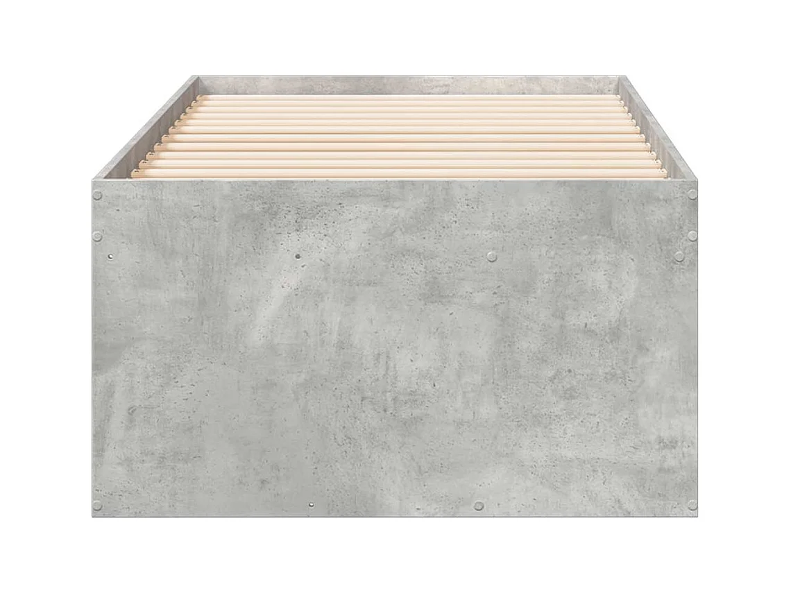 Divano letto con cassetti senza materasso grigio cemento 75x190 cm