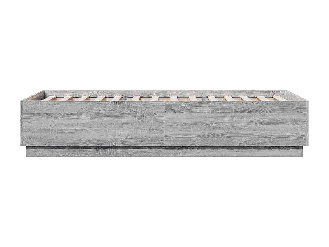 Struttura letto con LED senza materasso Sonoma grigio 90x200 cm