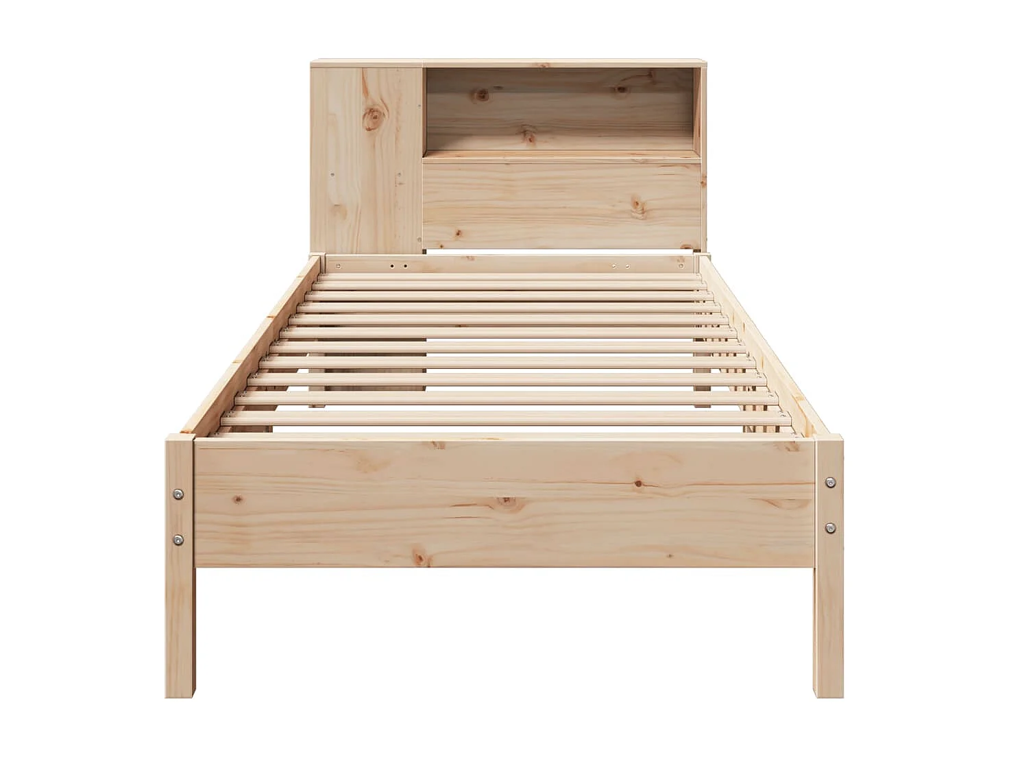 Letto a libreria senza materasso 75x190 cm in legno massello di pino