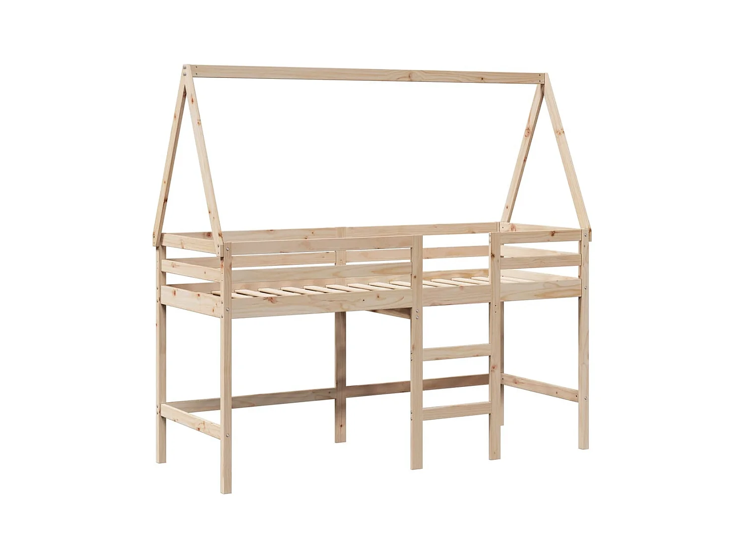 Stapelbed met ladder en dak zonder matras 90x200 cm