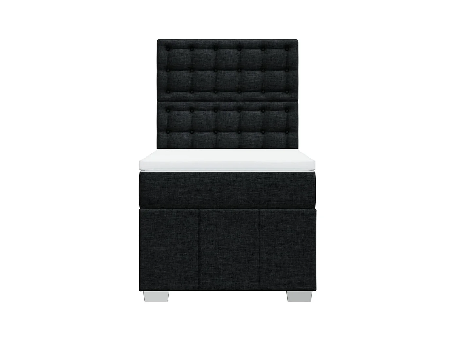 Lattenbodem en matras Zwart 80x200 cm Stof