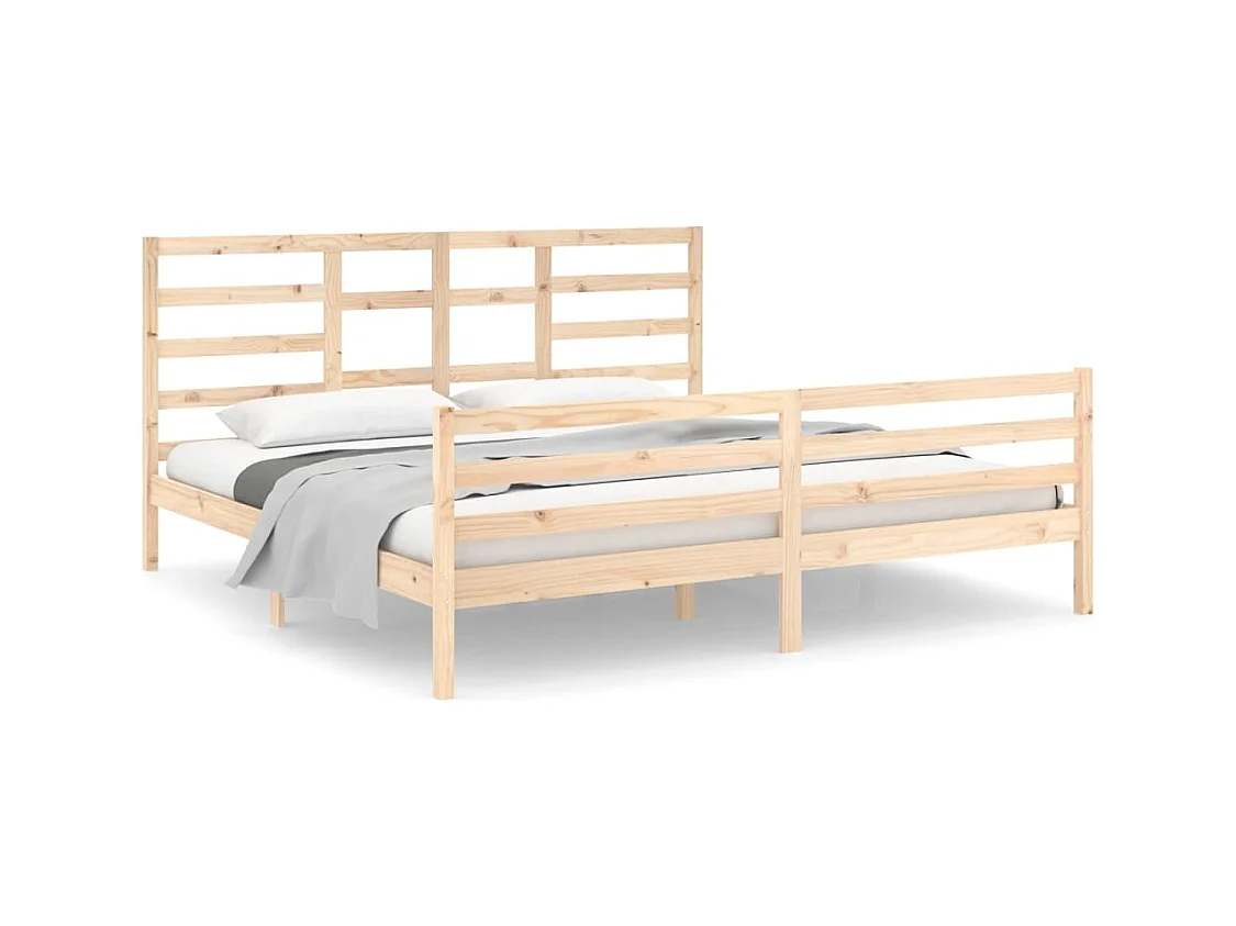 Struttura letto senza materasso in legno massello 200x200 cm