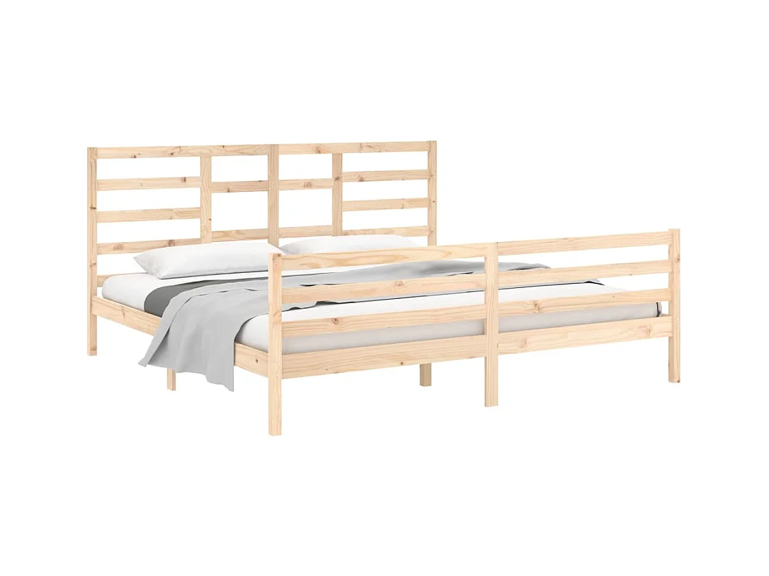 Struttura letto senza materasso in legno massello 200x200 cm