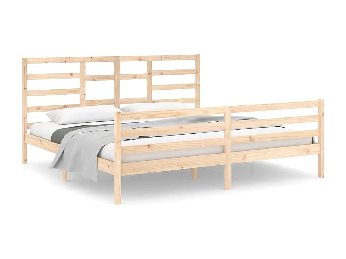 Struttura letto senza materasso in legno massello 200x200 cm