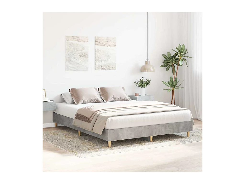 Struttura letto grigio cemento senza materasso 150x200 cm in legno ingegnerizzato