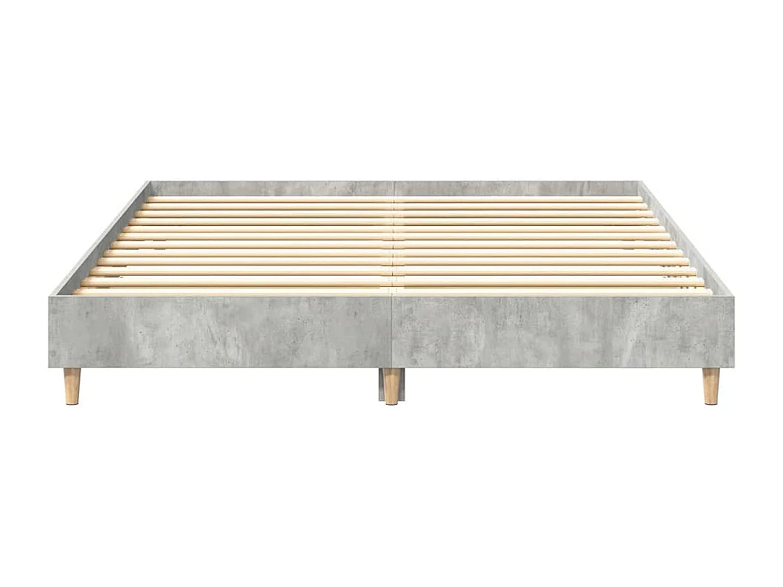 Betongraues Bettgestell ohne Matratze 150x200 cm Holzwerkstoff