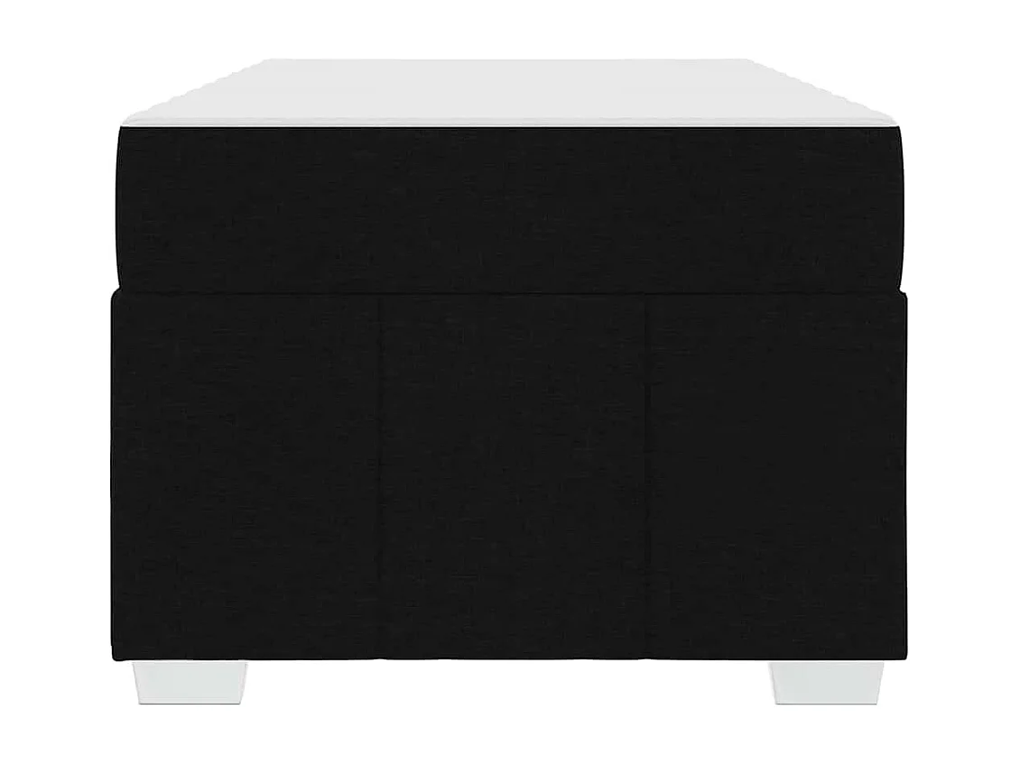 Cadre de lit avec matelas Noir 90 x 200 cm tissu