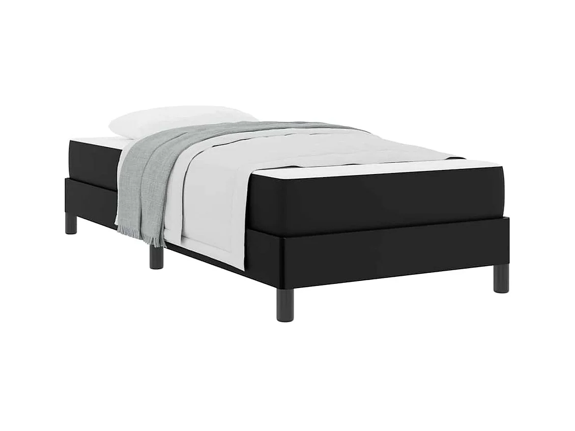 Lit avec matelas Noir 100 x 200 cm Faux cuir