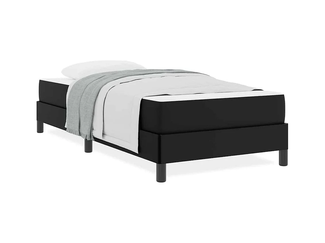 Lit avec matelas Noir 100 x 200 cm Faux cuir