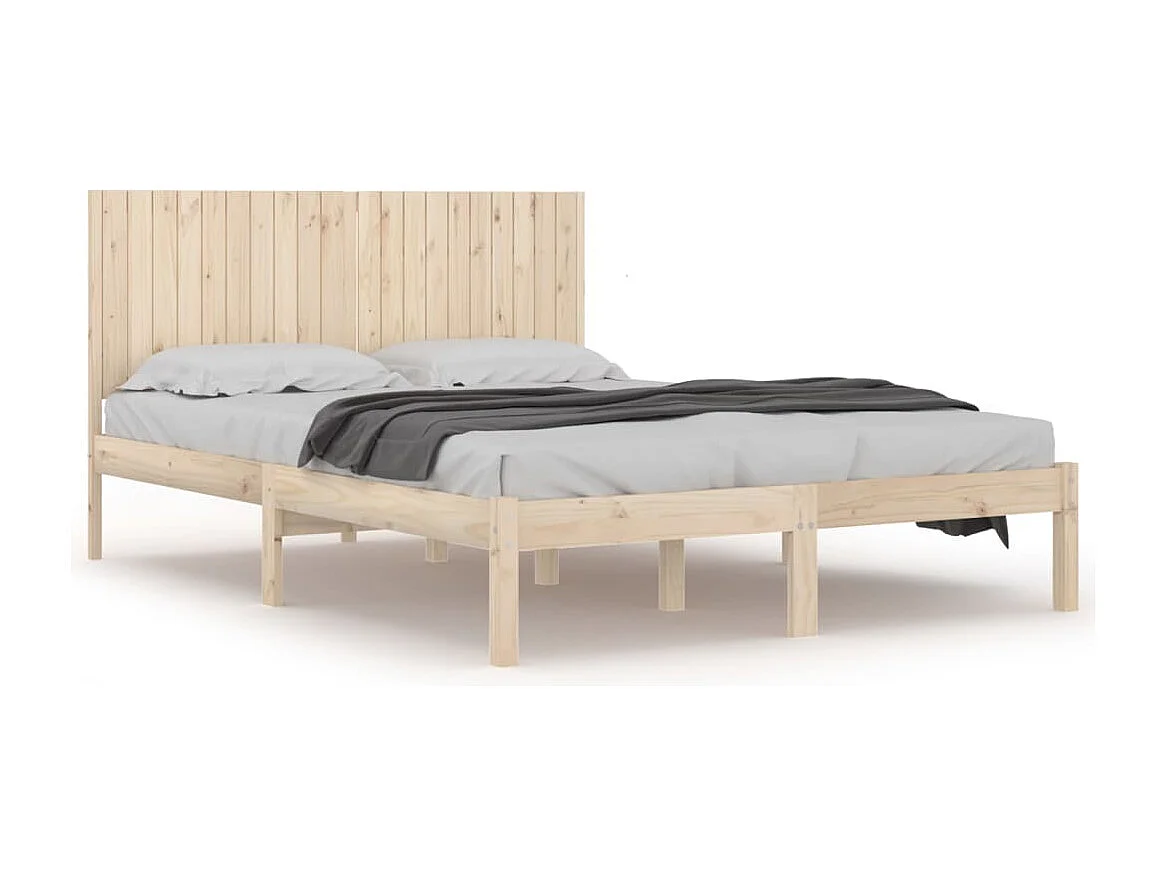 Estructura de cama sin colchón 200x200 cm madera maciza de pino