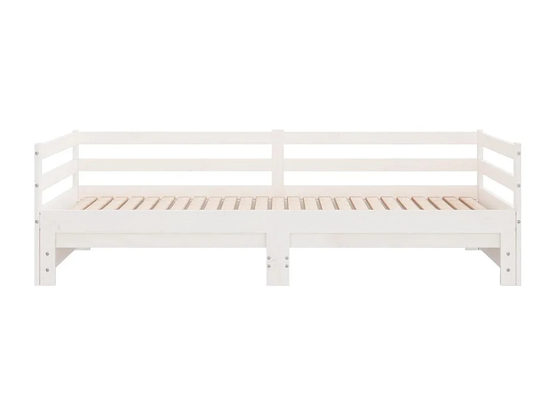 Lit coulissant sans matelas blanc 2x(90x200) cm