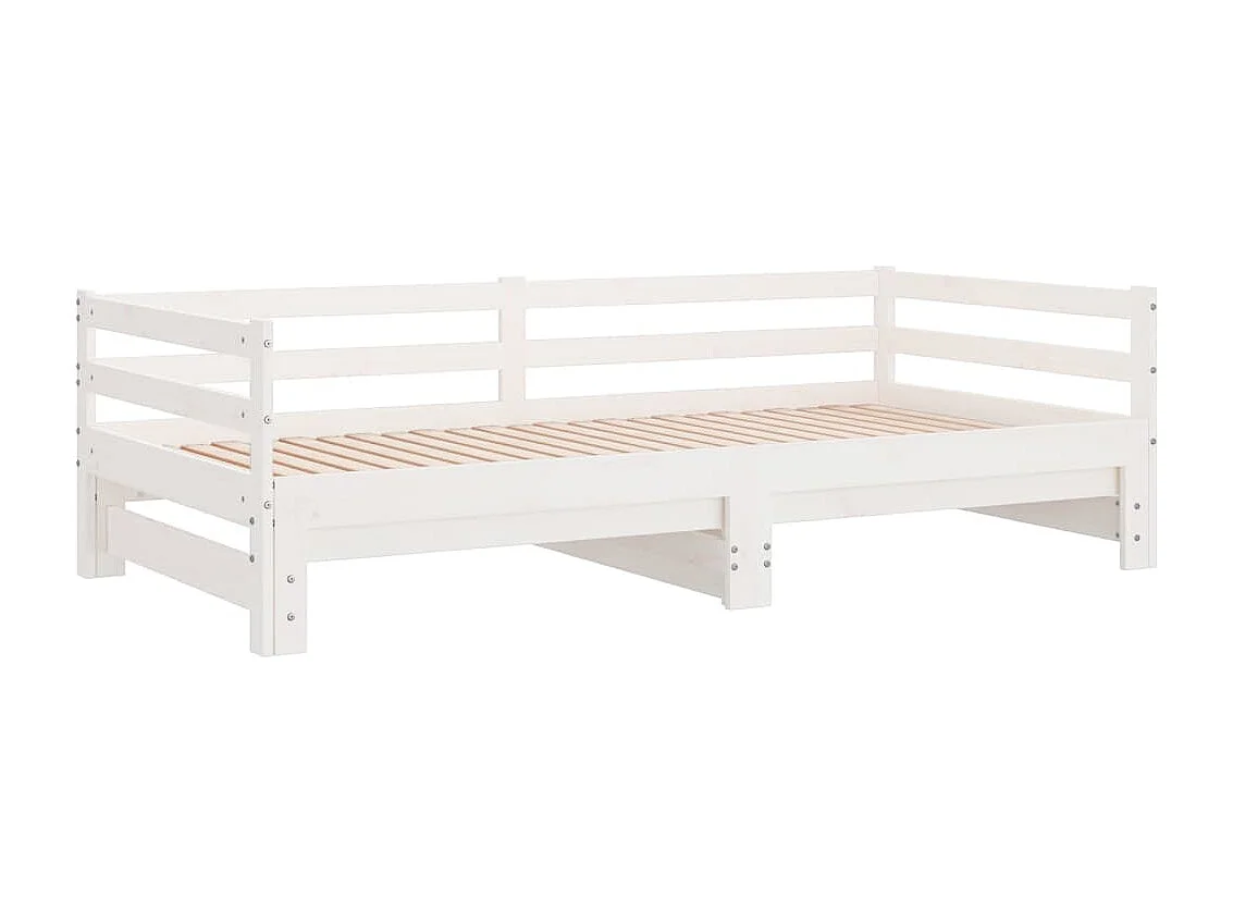 Lit coulissant sans matelas blanc 2x(90x200) cm
