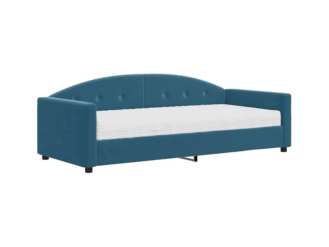 Dagbed met blauwe fluwelen matras 90x200 cm