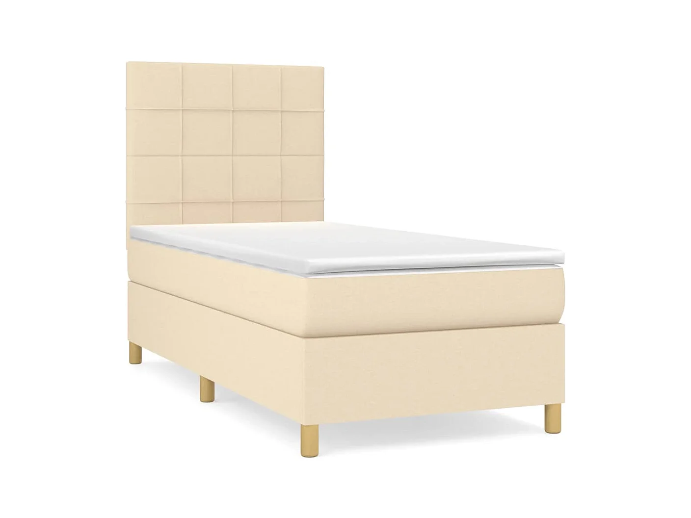 Sommier à lattes de lit avec matelas Crème 80x200 cm Tissu