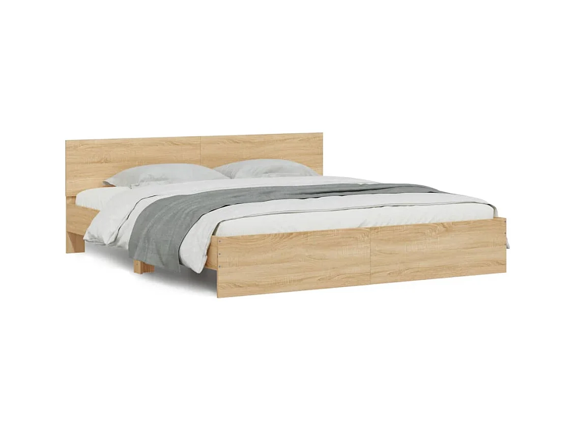 Bedframe met LED zonder matras Sonoma eiken 180x200 cm