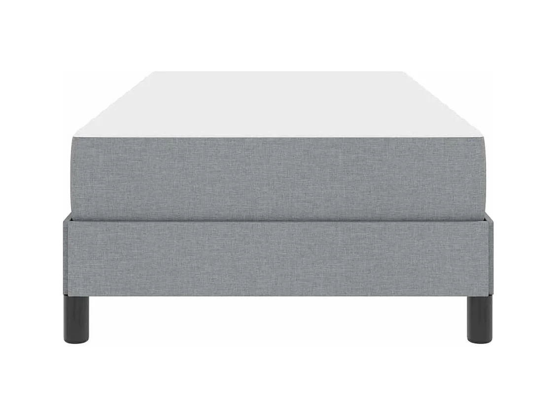 Lit à ressorts avec matelas Gris clair 100 x 200 cm tissu