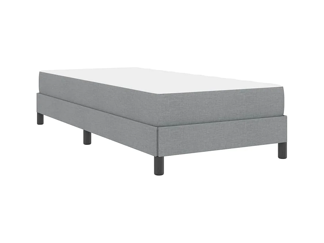 Lit à ressorts avec matelas Gris clair 100 x 200 cm tissu