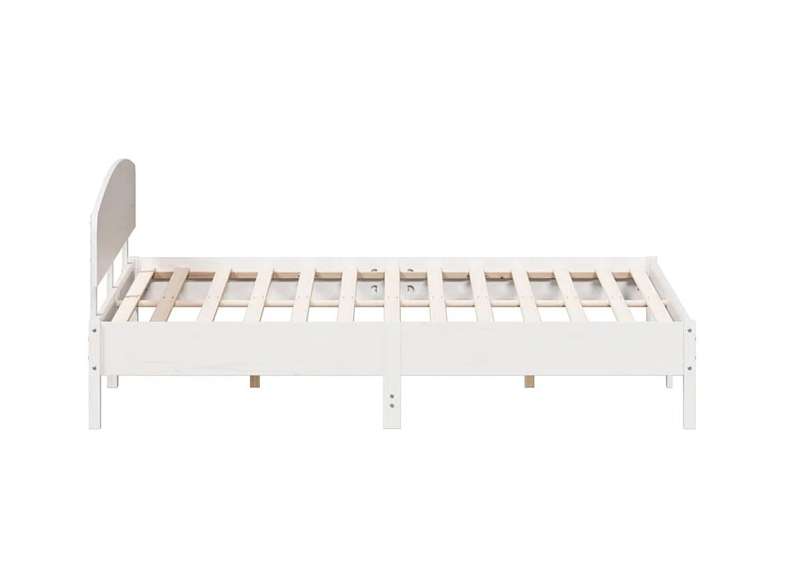 Bedframe zonder matras wit 200x200 cm massief grenenhout