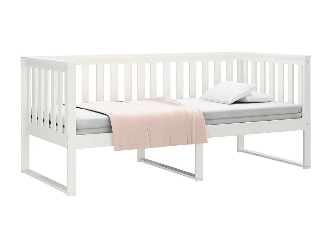 Lit de jour sans matelas blanc 100x200 cm bois de pin massif