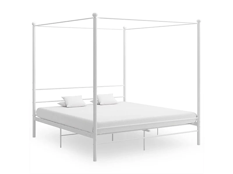 Hemelbedframe zonder matras wit metaal 180x200 cm