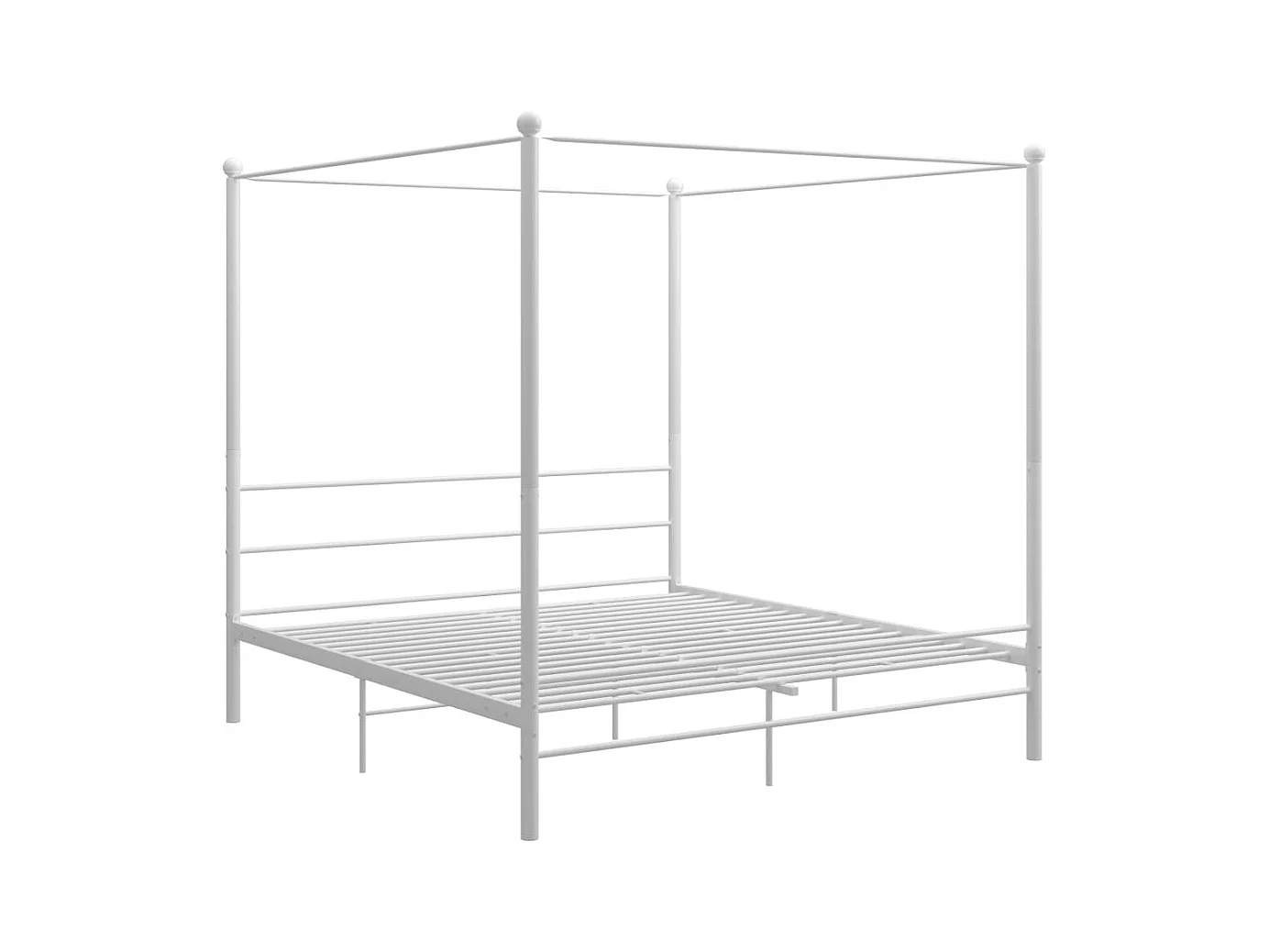 Struttura letto a baldacchino senza materasso in metallo bianco 180x200 cm
