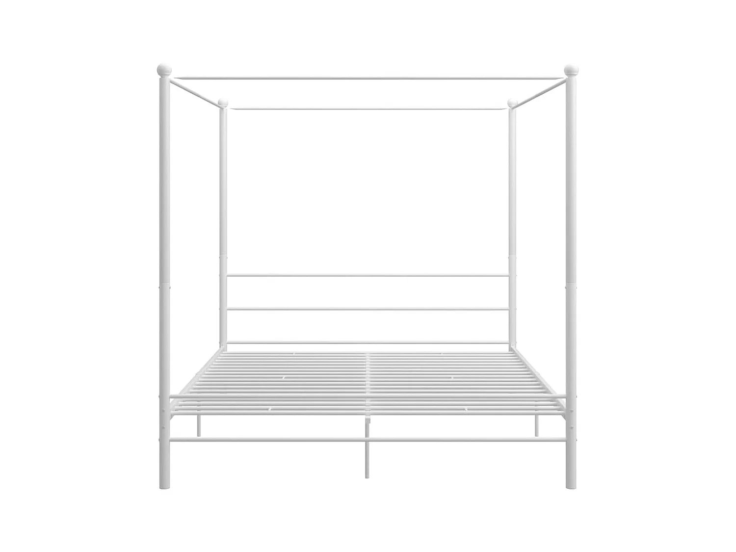 Struttura letto a baldacchino senza materasso in metallo bianco 180x200 cm