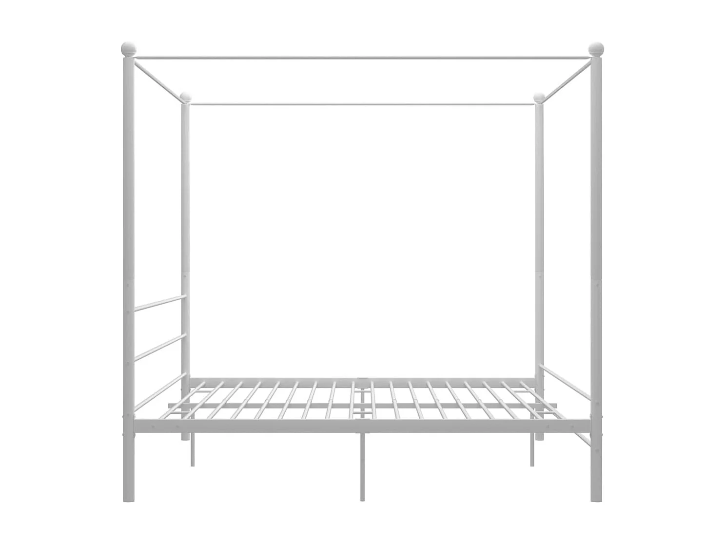Cadre de lit à baldaquin sans matelas blanc métal 180x200 cm