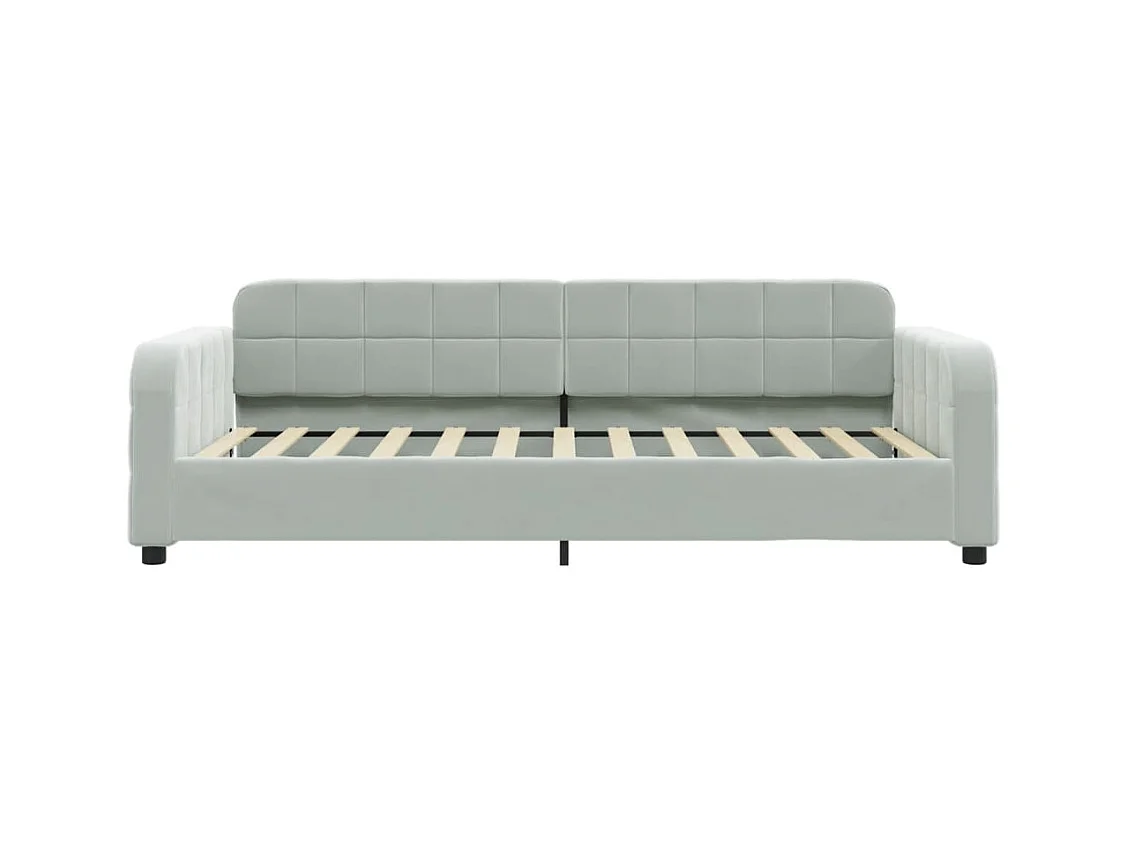 Divano letto senza materasso grigio chiaro 100x200 cm velluto
