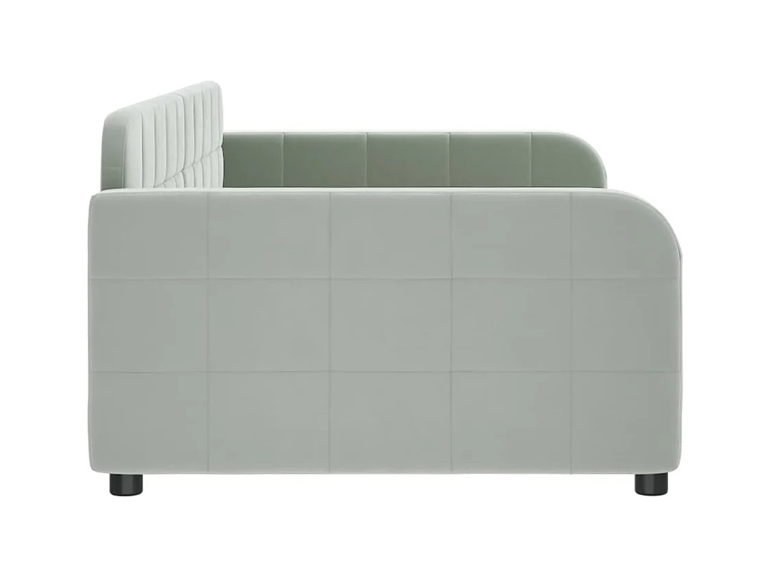 Divano letto senza materasso grigio chiaro 100x200 cm velluto