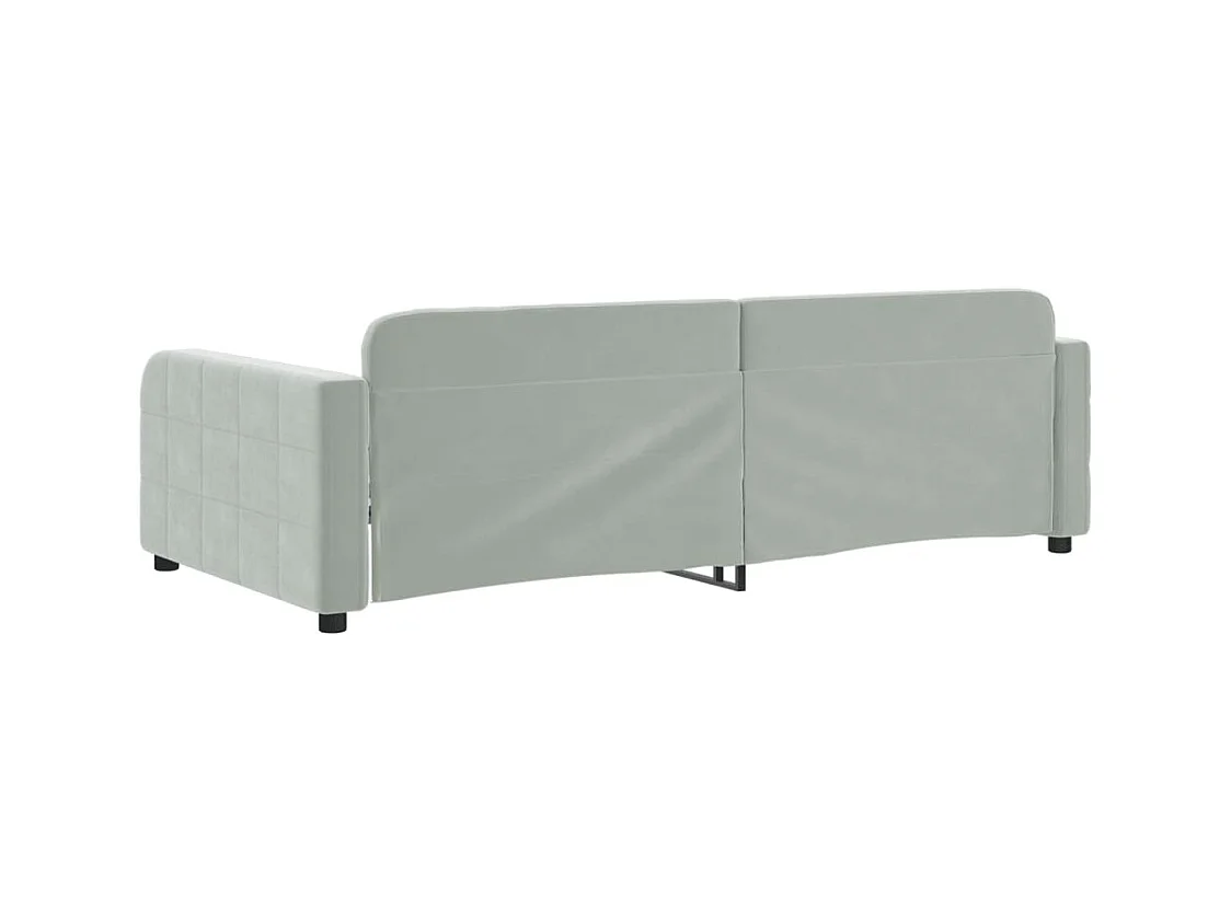 Divano letto senza materasso grigio chiaro 100x200 cm velluto