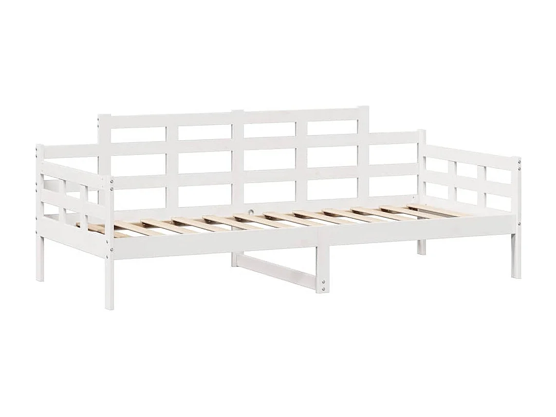 Cama de día y cajones sin colchón blanco 90x200 cm madera maciza