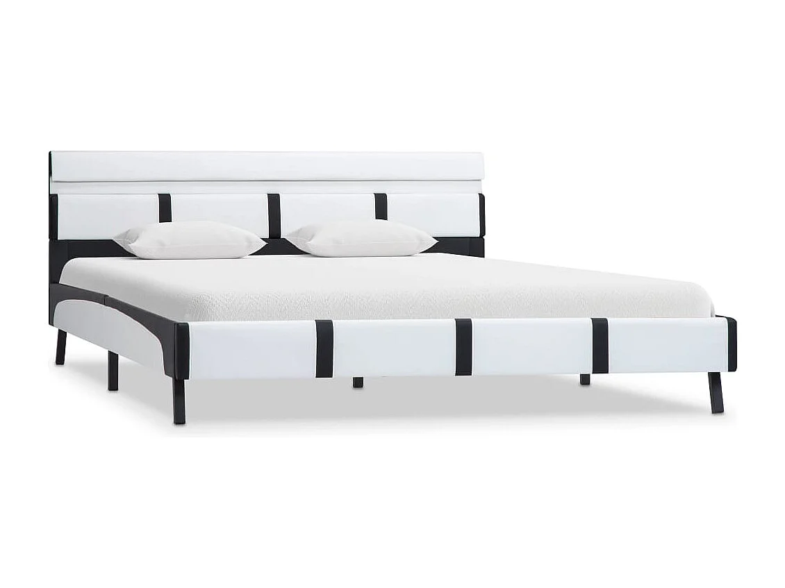 Bedframe met LED zonder matras wit 120x200 cm