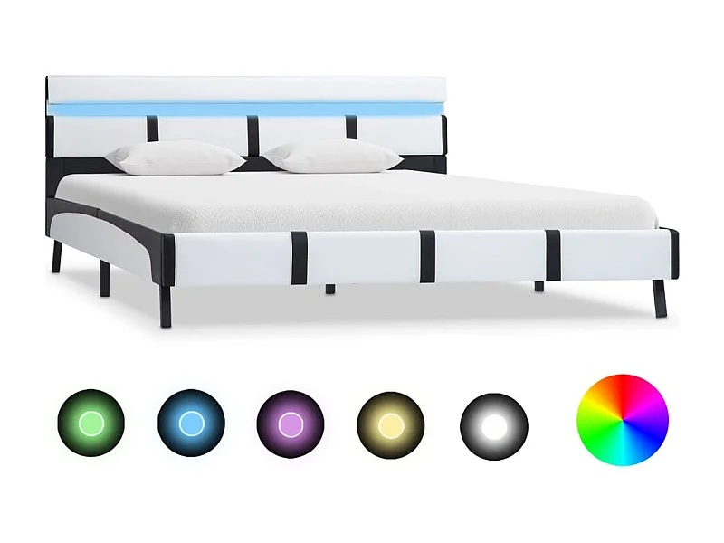 Struttura letto con LED senza materasso bianco 120x200 cm