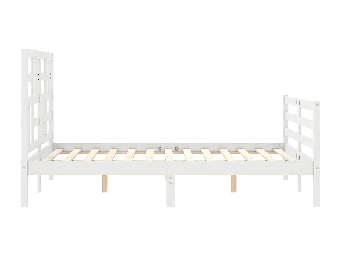 Estructura de cama sin colchón blanco 140x190 cm madera maciza