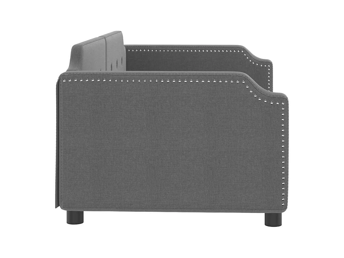 Dagbed zonder matras donkergrijs 80x200 cm stof