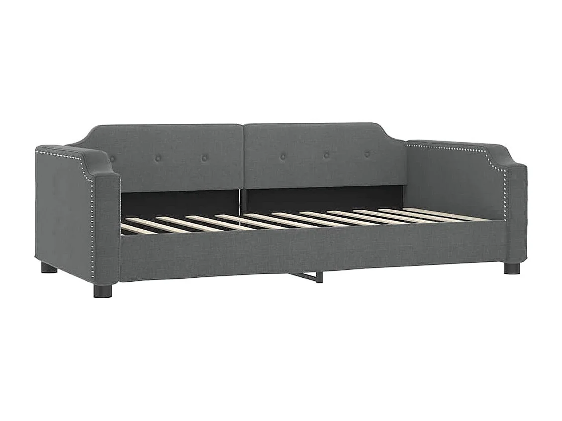 Divano letto senza materasso grigio scuro 80x200 cm tessuto