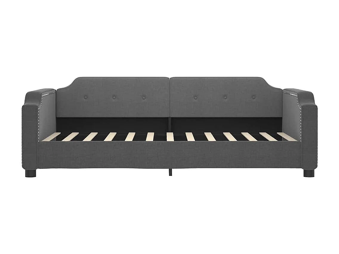 Divano letto senza materasso grigio scuro 80x200 cm tessuto